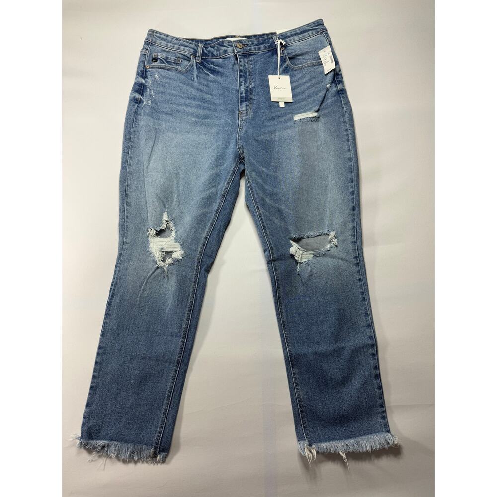 NWT Kancan‎ Women's Super High Rise Skinny Straight Leg Blue Jeans - Size 33x27*
